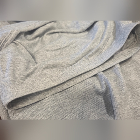 Spiritual Gangster Celine Scoop Neck Light Heather Gray Mini Ribbed Dress- Soft! - Picture 9 of 9